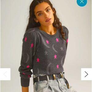 White + Warren Gray and Pink Star Sweater
